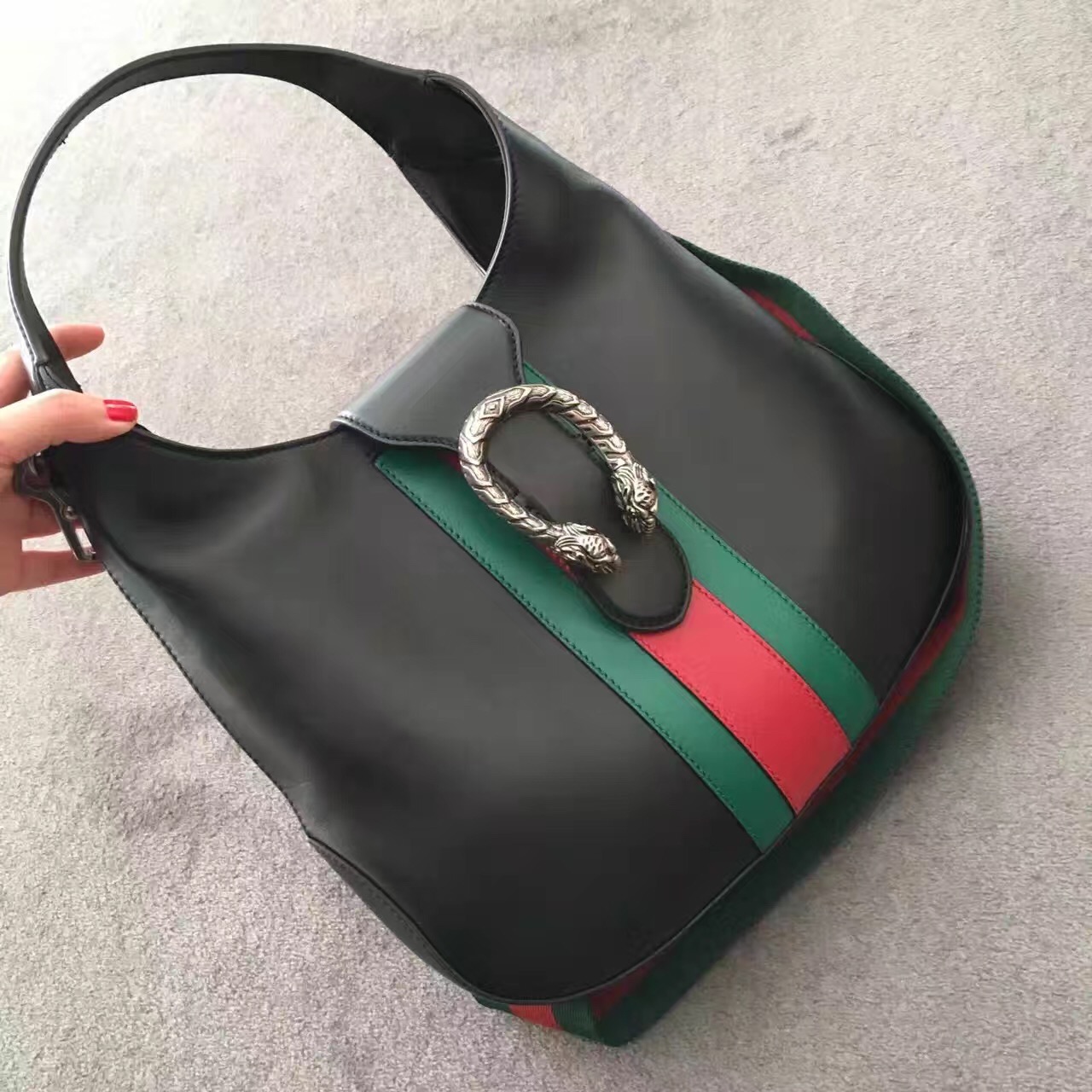 Gucci Dionysus Shoulder Bag Black Green Red 446687 DRW6N 8671